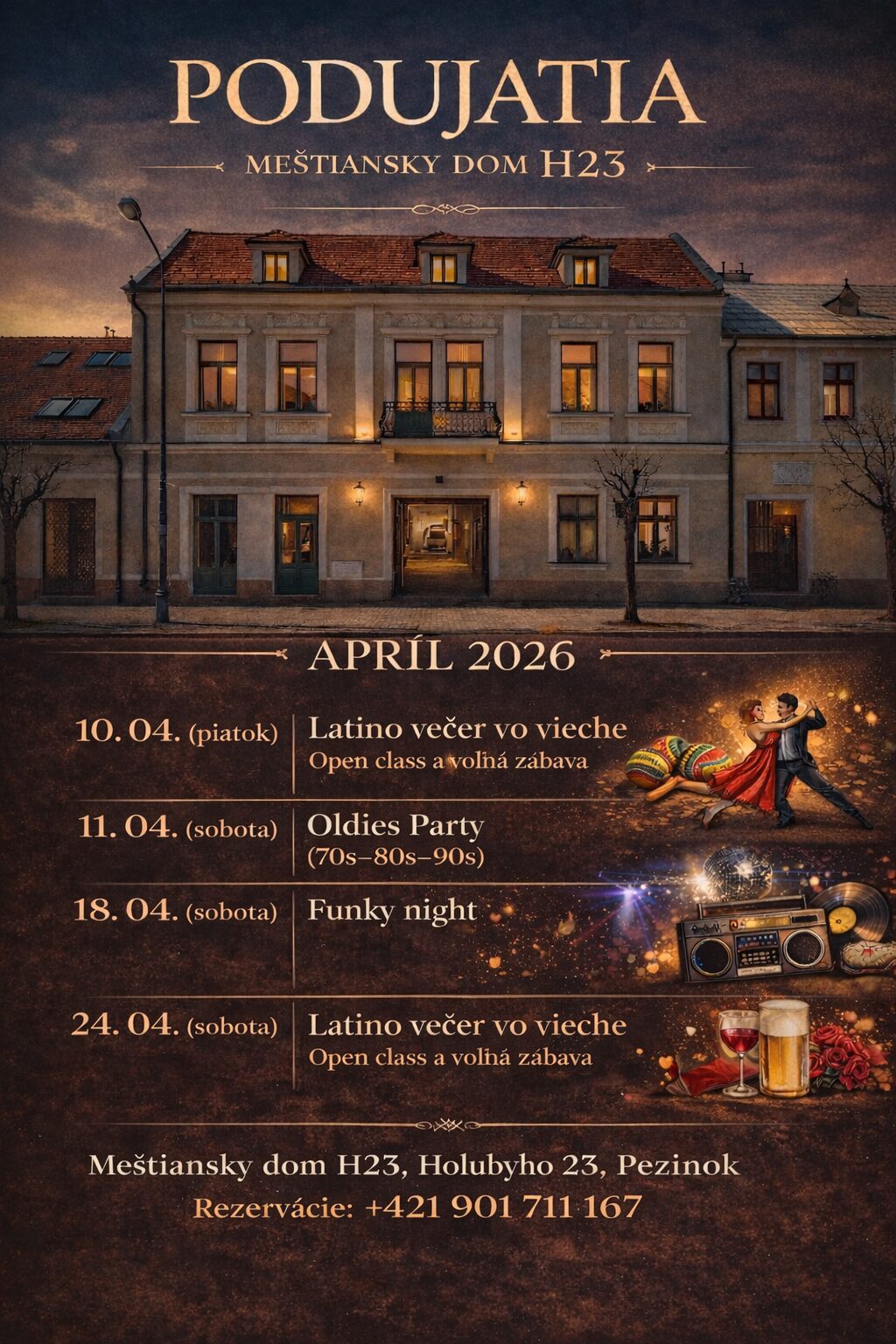 Podujatia – Apríl 2026 (Meštiansky dom H23)