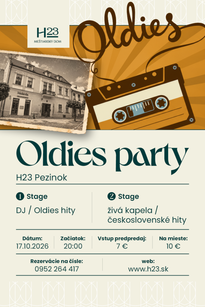 plagát na oldies párty v H23 v pezinku